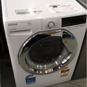 HOOVER 8.5KG FRONT LOAD WASHING MACHINE DXA385AH WITH 15 PROGRAMS EIGHT OPTIONS POWERFUL INVERTER MOTOR WITH 12 MONTH LIMITED WARRANTY - WITHIN 40KLM RADIUS OF MELB CBD SKU390011515