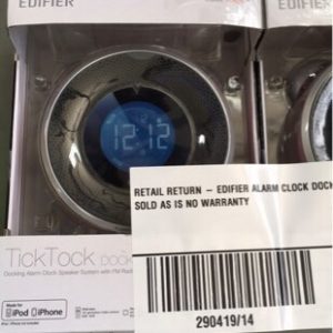 RETAIL RETURN - EDIFIER ALARM CLOCK DOCK SOLD AS IS NO WARRANTY