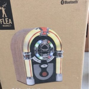 RETAIL RETURN - FLEA MARKET JUKEBOX CD PLAYER WITH BLUETOOTH SOLD AS IS NO WARRANTY