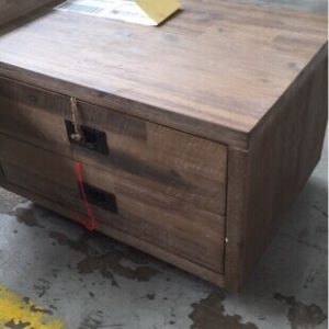 NEW BOXED FEZ TIMBER BEDSIDE TABLE