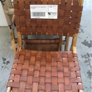 NEW TEAK WOVEN LEATHER DINING CHAIR K19 RRP$695