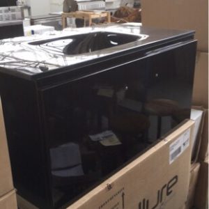 BLISS 900MM WALL HUNG VANITY WITH BLACK GLASS VANITY TOP BLISS900MM