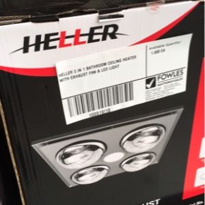 HELLER 3 IN 1 BATHROOM CEILING HEATER WITH EXHAUST FAN & LED LIGHT