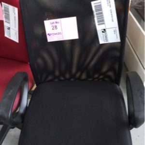 SECOND HAND - BLACK OFFICE CHAIR SOLD AS IS
