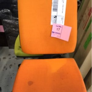 SECOND HAND - ORANGE OFFICE CHAIR SOLD AS IS