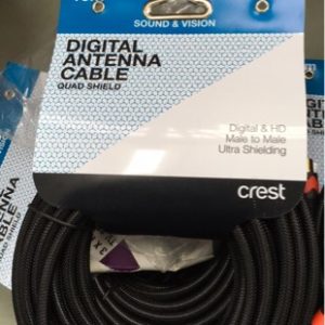 NEW 10 METER DIGITAL MALE TO MALE TV ANTENNA CABLES