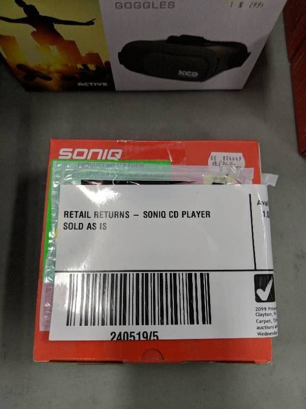 RETAIL RETURNS - SONIQ CD PLAYER SOLD AS IS