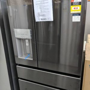 ELECTROLUX EHE6899BA FRENCH DOOR FRIDGE DARK STAINLESS STEEL FEATURING FULLY CONVERTIBLE ENTERTAINER DRAWERS THAT CAN BE ADJUSTED FROM -23 TO 7 DEGREES WITH ICE & WATER LINK TO ELECTROLUX APP FOR MONITORING AND UPDATES RRP$3295 12 MONTH WARRANTY S/N B84571764