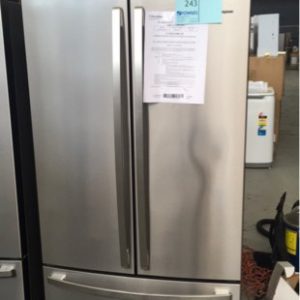 WESTINGHOUSE WHE5200SA FRENCH DOOR S/STEEL FRIDGE 520 LITRE WITH FLEXIBLE ADJUSTABLE INTERIOR MULTI FLOW AIR TECHNOLOGY SPILLSAFE GLASS SHELVES RRP$1694 S/N B 80676439 12 MONTH WARRANTY