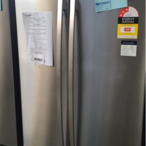 WESTINGHOUSE WHE5200SA FRENCH DOOR S/STEEL FRIDGE 520 LITRE WITH FLEXIBLE ADJUSTABLE INTERIOR MULTI FLOW AIR TECHNOLOGY SPILLSAFE GLASS SHELVES RRP$1694 S/N B84673793 12 MONTH WARRANTY