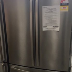 WESTINGHOUSE WHE6000SA FRENCH DOOR S/STEEL FRIDGE 605 LITRE WITH FLEXIBLE ADJUSTABLE INTERIOR MULTI FLOW AIR TECHNOLOGY SPILLSAFE GLASS SHELVES RRP$1794 S/N B80972780 12 MONTH WARRANTY