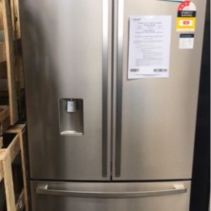 WESTINGHOUSE WHE6060SA FRENCH DOOR S/STEEL FRIDGE 605 LITRE WITH ICE & WATER FULLY ADJUSTABLE INTERIOR WITH SPILLSAFE GLASS SHELVES & LED LIGHT WITH EASY GLIDE CRISPERS RRP$2065 S/N B83674084 12 MONTH WARRANTY