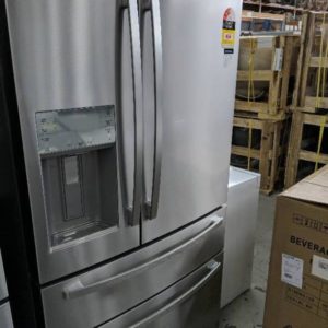 WESTINGHOUSE WHE7074SA S/STEEL FRENCH DOOR FRIDGE 702LITRE WITH DUAL DRAWER FREEZER ICE & WATER DISPENSER FRESH SEAL AUTOMATIC HUMIDITY CONTROLLED CRISPERSSLIDE BACK UP & FLIP UP SHELVES & SNACK ZONES RRP$2498 S/N B82075799 WITH 12 MONTH WARRANTY