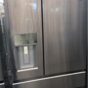 ELECTROLUX EHE6899BA FRENCH DOOR FRIDGE DARK STAINLESS STEEL FEATURING FULLY CONVERTIBLE ENTERTAINER DRAWERS THAT CAN BE ADJUSTED FROM -23 TO 7 DEGREES WITH ICE & WATER LINK TO ELECTROLUX APP FOR MONITORING AND UPDATES RRP$3295 12 MONTH WARRANTY S/N B84173519