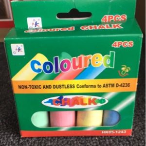 BULK LOT OF 96 PCES OF MULTI-COLOURED CHALK STICK 20X80MM IN 4 COLOURS