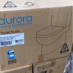 AURORA KN309 TOILET SUITE CAN BE S TRAP OR P TRAP SQUARE CISTERN & ROUNDED BASE BACK TO THE WALL S TRAP 50 - 165MM ROUGHING IN P TRAP 185MM ROUGHING IN 2 BOXES ON PICKUP