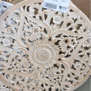 LARGE ROUND MDF DECORATIVE PANEL NATURAL ASSORTED FLOWER DESIGNS
