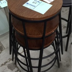 EX RETAIL DISPLAY - TIMBER & BLACK BAR STOOL SOLD AS IS