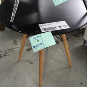 EX RETAIL DISPLAY - BLACK ROUND SMALL TABLE SOLD AS IS