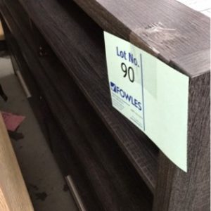 EX RETAIL DISPLAY - DARK WENGE ENTERTAINMENT UNIT MISSING DRAWER FRONTS SOLD AS IS