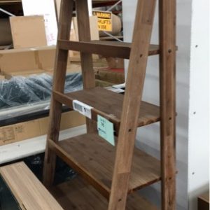 EX RETAIL DISPLAY - TIMBER LADDER STYLE BOOKCASE SOLD AS IS