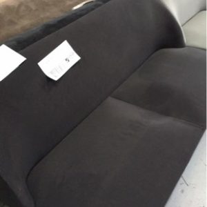 EX HIRE - BLACK MODERN 2 SEATER COUCH SOLD AS IS