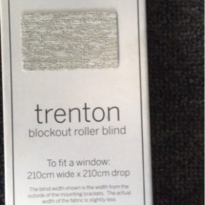 NEW TRENTON BLOCK OUT ROLLER BLIND 210CM X 210CM SHALE DESIGNER LOOK FABRIC JACQUARD COLOUR MATCHING FRONT & BACK UV & HEAT PROTECTION