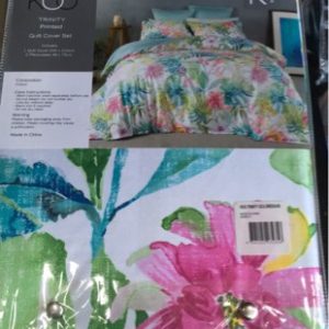 EX DISPLAY HOME FURNITURE - PATTERNED KING DOONA SET SOLD AS IS