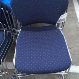 EX HIRE - BLUE UPHOLSTERED WAITING ROOM CHAIR SOLD AS IS