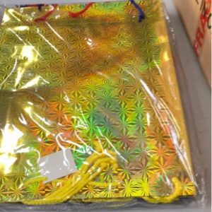 1 BOX CONSISTING OF PACK OF 12 PCE HOLOGRAM METALLIC PAPER GIFT BAGS IN MIXED COLOURS EXTRA LARGE SIZE 33X12X42