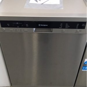 WESTINGHOUSE S/STEEL DISHWASHER WSF6608X WITH FLEXIBLE CUTLERY TRAY ON TOP WITH SENSOR WASH AND TIME SAVE PROGRAMFAN DRYING RRP$889 S/N C85001049 WITH 3 MONTH WARRANTY