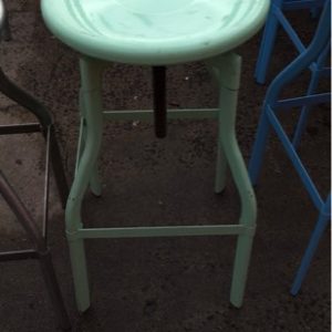 EX HIRE - MINT GREEN INDUSTRIAL STOOL SOLD AS IS