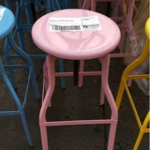 EX HIRE - PINK INDUSTRIAL STOOL SOLD AS IS