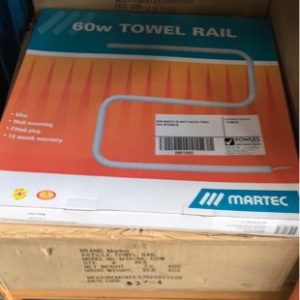 NEW MARTEC 60 WATT HEATED TOWEL RAIL MTRSML60