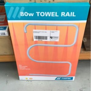 NEW MARTEC 80 WATT HEATED TOWEL RAIL MTRLRGE80