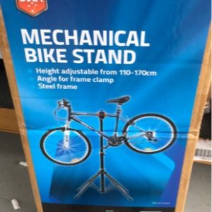 WATER DAMAGED BOX MECHANICAL BIKE STAND SOLD AS IS NO WARRANTY