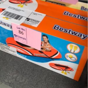 BOXED ORANGE INFLATABLE BOAT SOLD AS IS NO WARRANTY