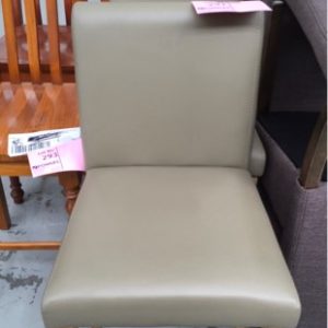 EX DISPLAY HOME FURNITURE - BEIGE PU DINING CHAIR SOLD AS IS