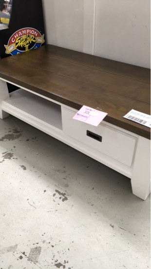 Large Timber Top Coffee Table, Timber Coffee Table With White Legs