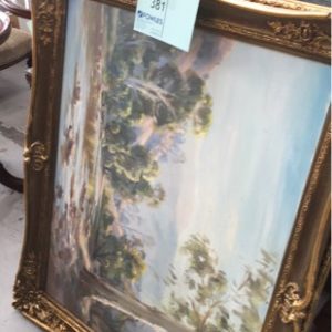 SECONDHAND - ORNATE GOLD FRAMED PAINTING SOLD AS IS