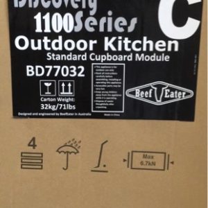 BEEFEATER BD77032 DISCOVERY OUTDOOR KITCHEN CABINET WITH REVERSABLE DOOR 6 MONTH WARRANTY SN C 91100467