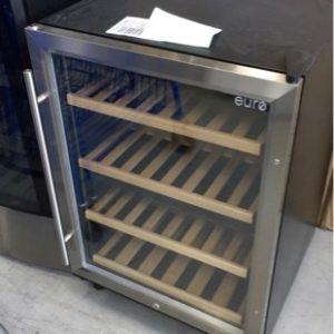 EX DISPLAY EURO 154 WINE COOLER WITH TIMBER SHELVES DOUBLE GLAZED DOOR COMPUTERIZED TEMP CONTROL DUAL TEMP ZONES INTUITIVE OPTIMUM HUMIDITY CONTROL UNIT E150WSCS1 WITH 12 MONTH WARRANTY