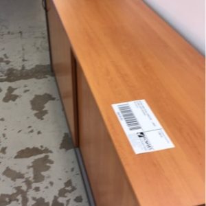 SECOND HAND OFFICE FURNITURE - LARGE SLIDING DOOR CREDENZA SOLD AS IS