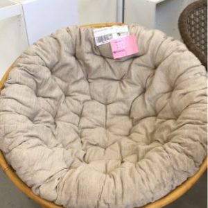 ROUND CANE MOON CHAIR WITH CUSHION