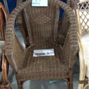 BROWN WICKER ARM CHAIRS