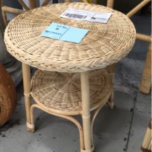 SMALL ROUND WICKER COFFEE TABLE