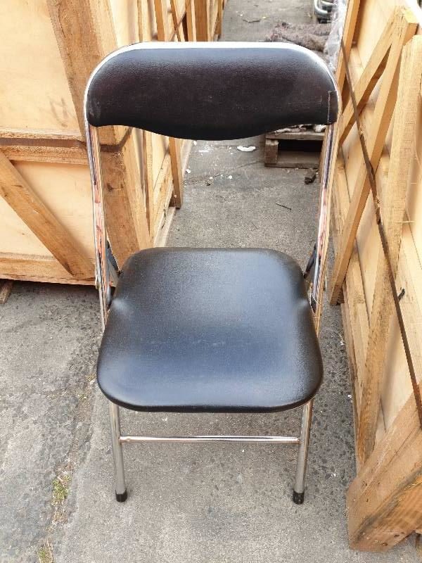 EX HIRE BLACK & CHROME FOLDING CHAIRS SOLD AS IS