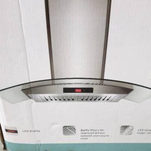EUROMAID 90CM FLAT CANOPY RANGE HOOD SQUARE LINE CF9BLS WITH 3 MONTH WARRANTY