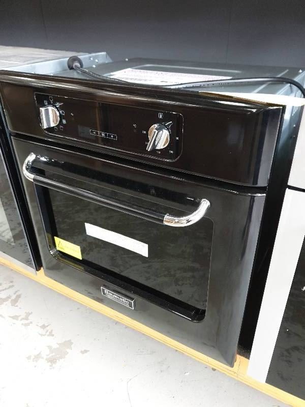 BAUMATIC BOR600BL BLACK RETRO STYLE ELECTRIC OVEN WITH 9 COOKING FUNCTIONS WITH 3 MONTH WARRANTY