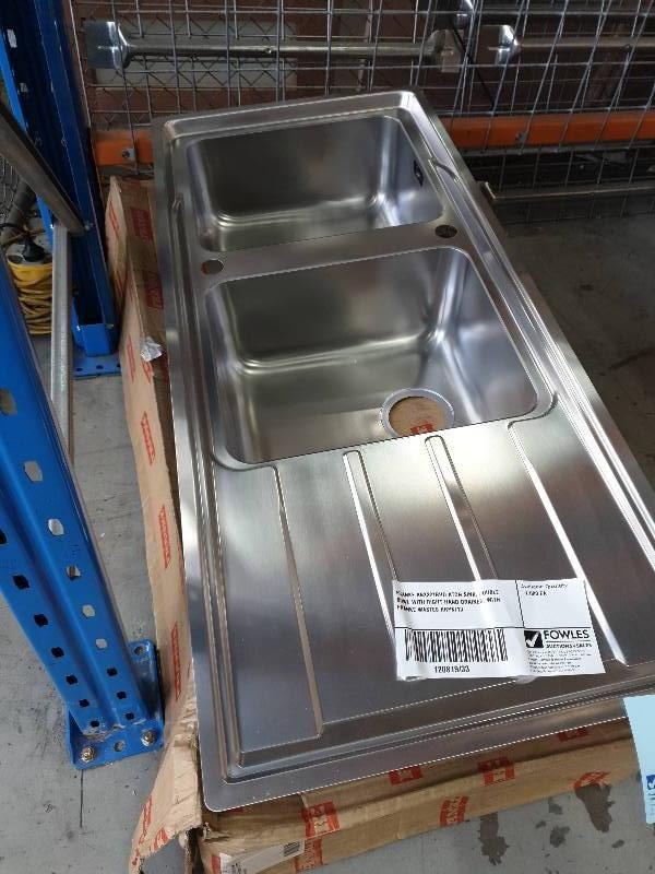 FRANKE ANX221RHD ATON SINK DOUBLE BOWL WITH RIGHT HAND DRAINER WITH FRANKE WASTES RRP$710